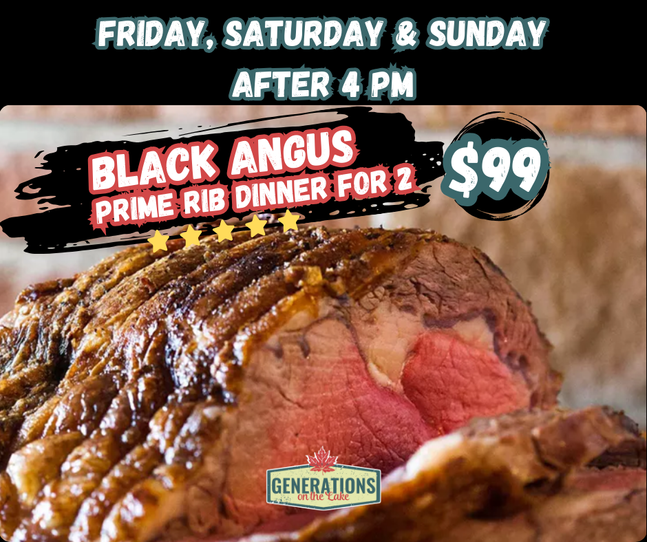 Black Angus Prime Rib Dinner for Two